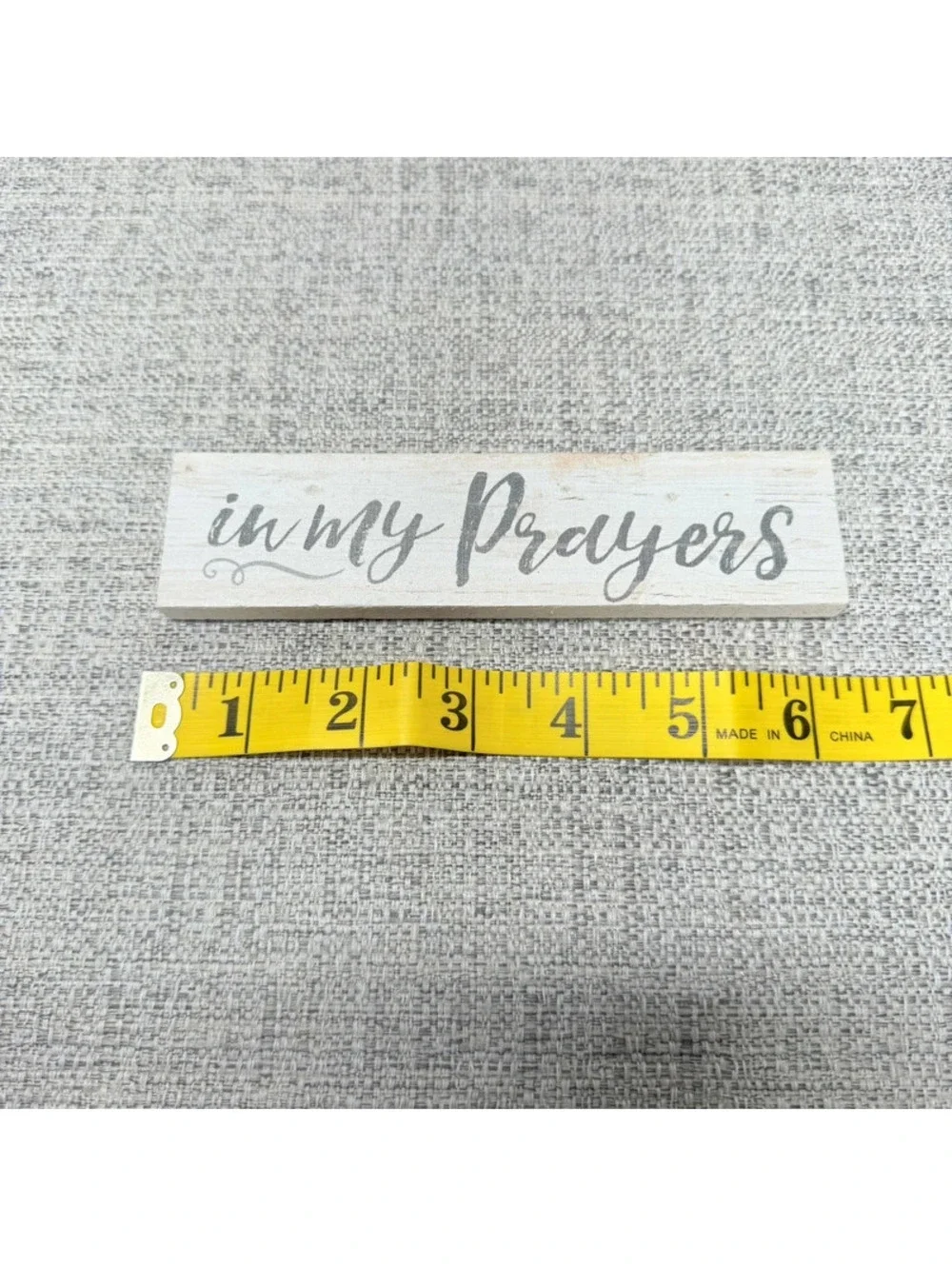In My Prayers Wooden Shelf Sitter Sign Christian Faith Religious Home Decor 7”